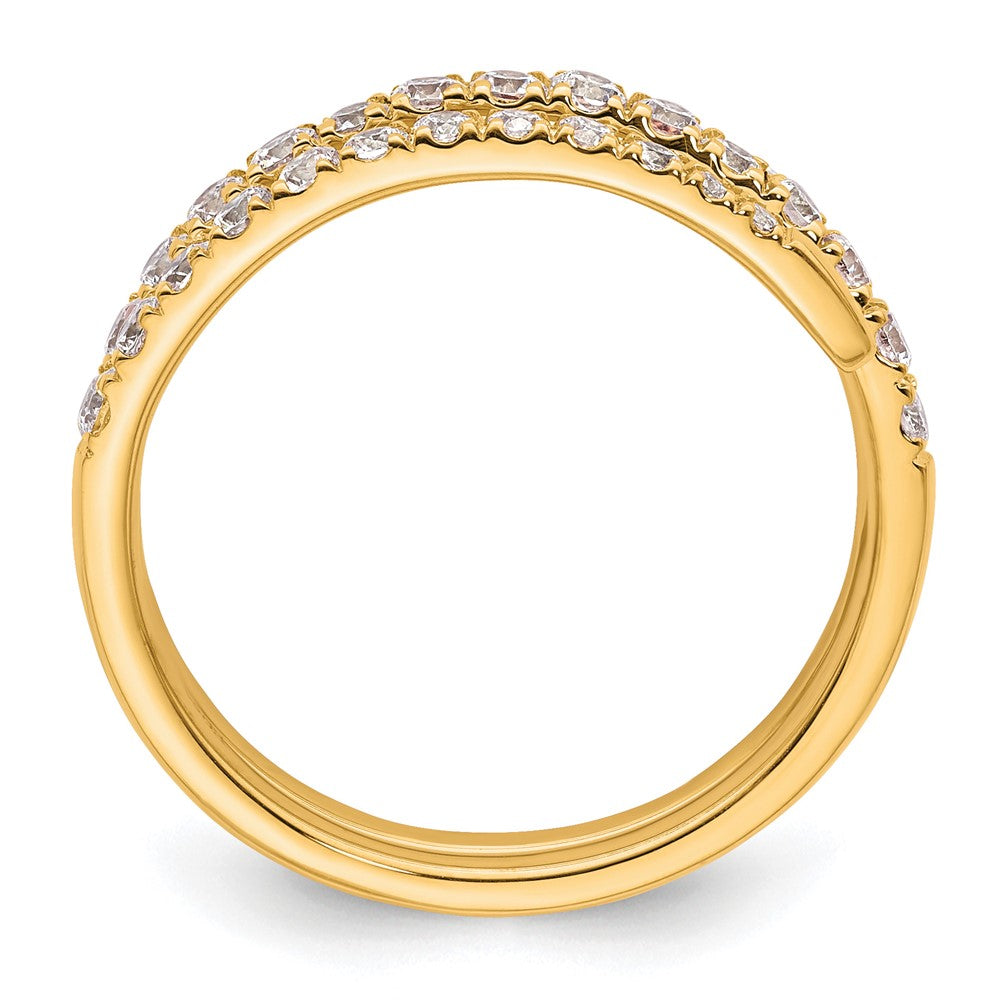 True Origin 14K Yellow Gold 3/4 carat Lab Grown Diamond VS+ F+ Complete Fasion Wedding Band Ring