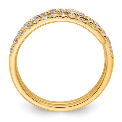 True Origin 14K Yellow Gold 3/4 carat Lab Grown Diamond VS+ F+ Complete Fasion Wedding Band Ring