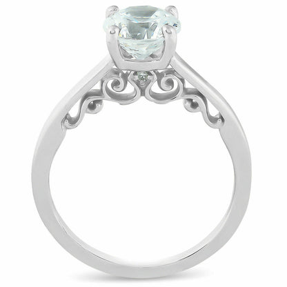 F/VS 1.52 ct Diamond Engagement Solitaire Vintage Ring 14k White Gold
