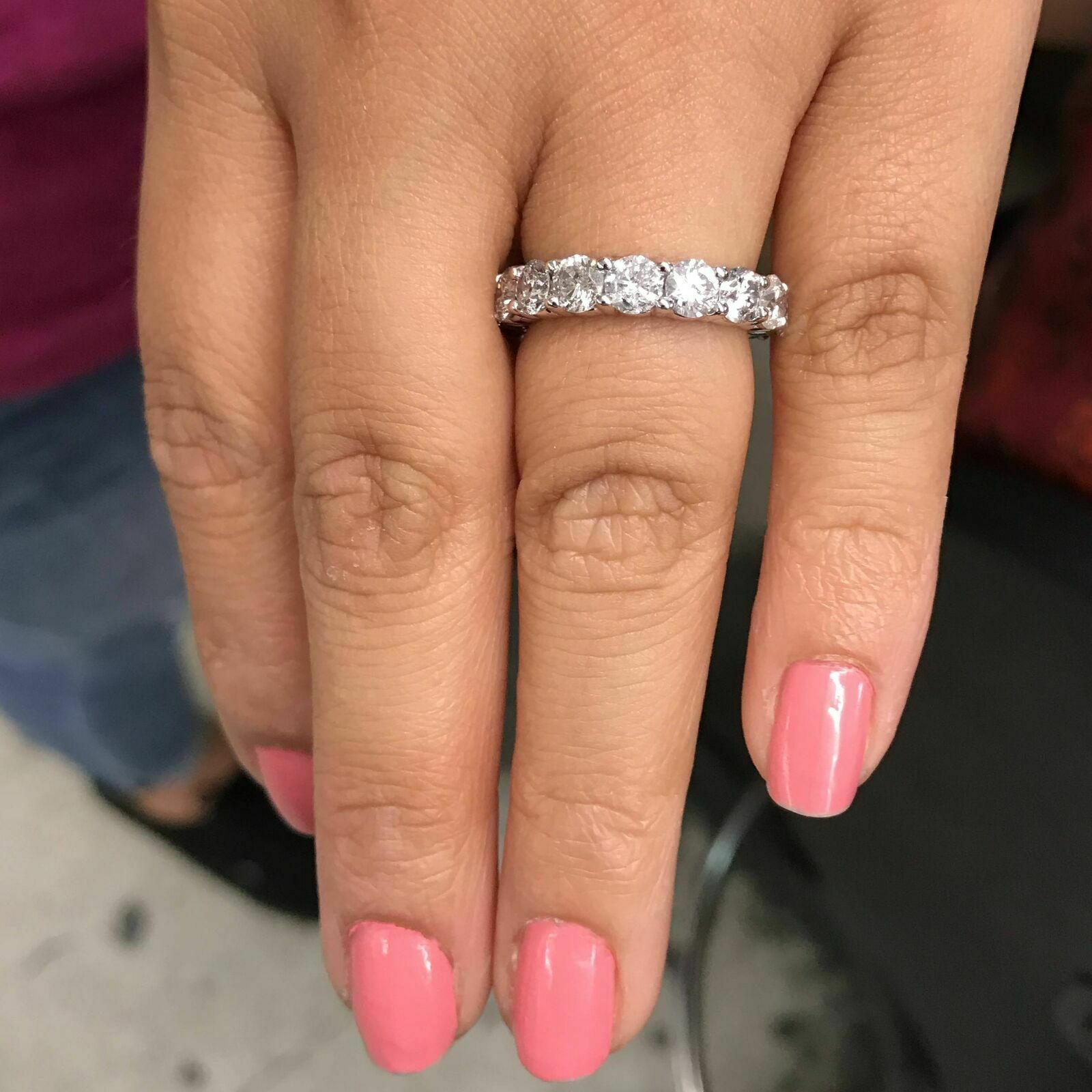 5 Ct. REAL Diamond Eternity Anniversary Womens Wedding Band Ring 14k White Gold