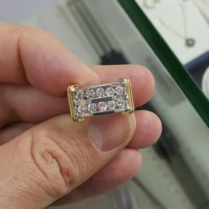 Men's 1 CT. T.W. Diamond Double Row Band in 10K Two-Tone Gold