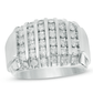 $2329 Men's 1 CT. T.W. Diamond Vertical Multi-Row Ring in 14K White Gold