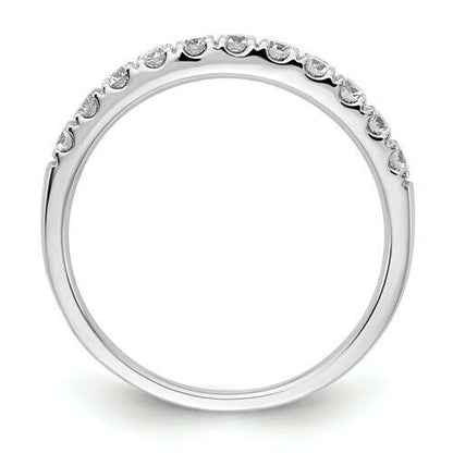 3/4Ct Certified Real Diamond Half Eternity Wedding Band Ring in 14K White Gold