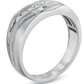 $800 Men's 1/4 CT. Diamond Seven Stone Wedding Band in 14K White Gold