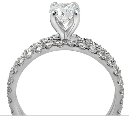 Certified 1 1/4 ct TDW Diamond Engagement Ring Wedding Set French Pave 10k Gold