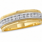 $1500 Men's 1/2 CT. Diamond Channel Milgrain Band in 14K Two Toned Gold