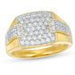 $900 Men's 1 CT. T.W. Diamond Collar Overlay Ring in 10K Yellow Gold