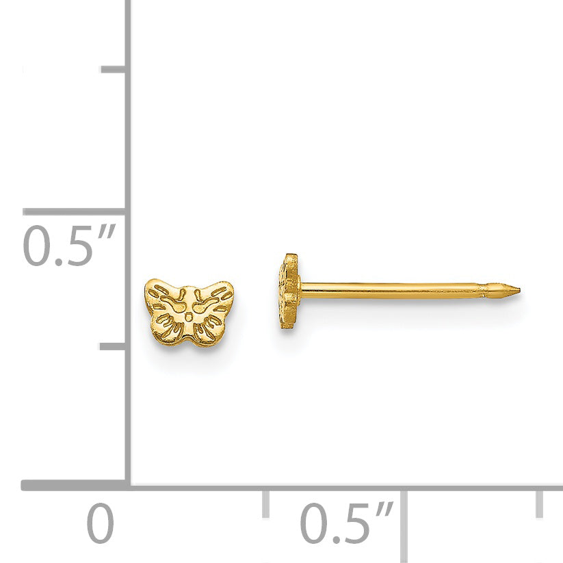 Stainless Steel Inverness 24K Gold-Plated Petite Butterfly Earrings
