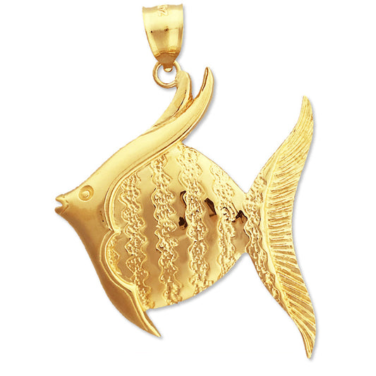 14K Gold Angelfish Pendant