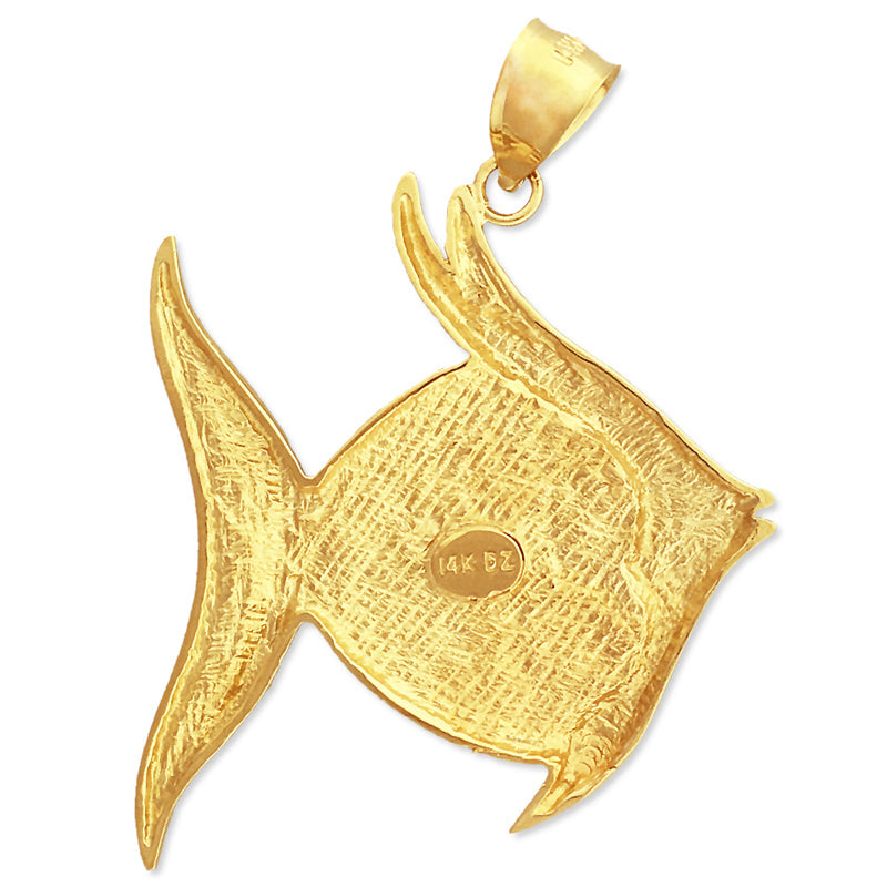 14K Gold Angelfish Pendant
