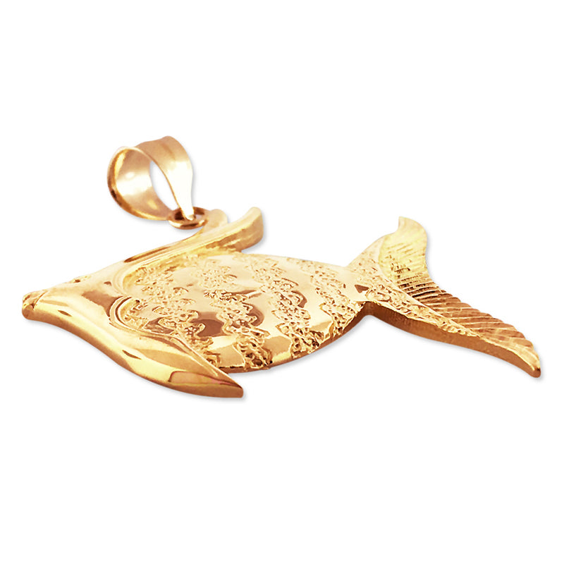 14K Gold Angelfish Pendant