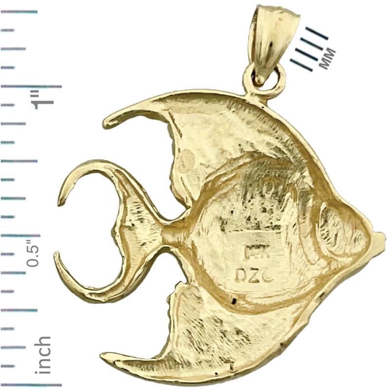 14K Gold Freshwater Angel Fish Pendant