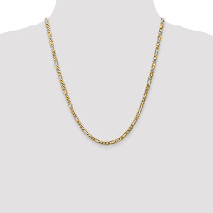22 Inch 14K 4mm Flat Figaro Chain Necklace