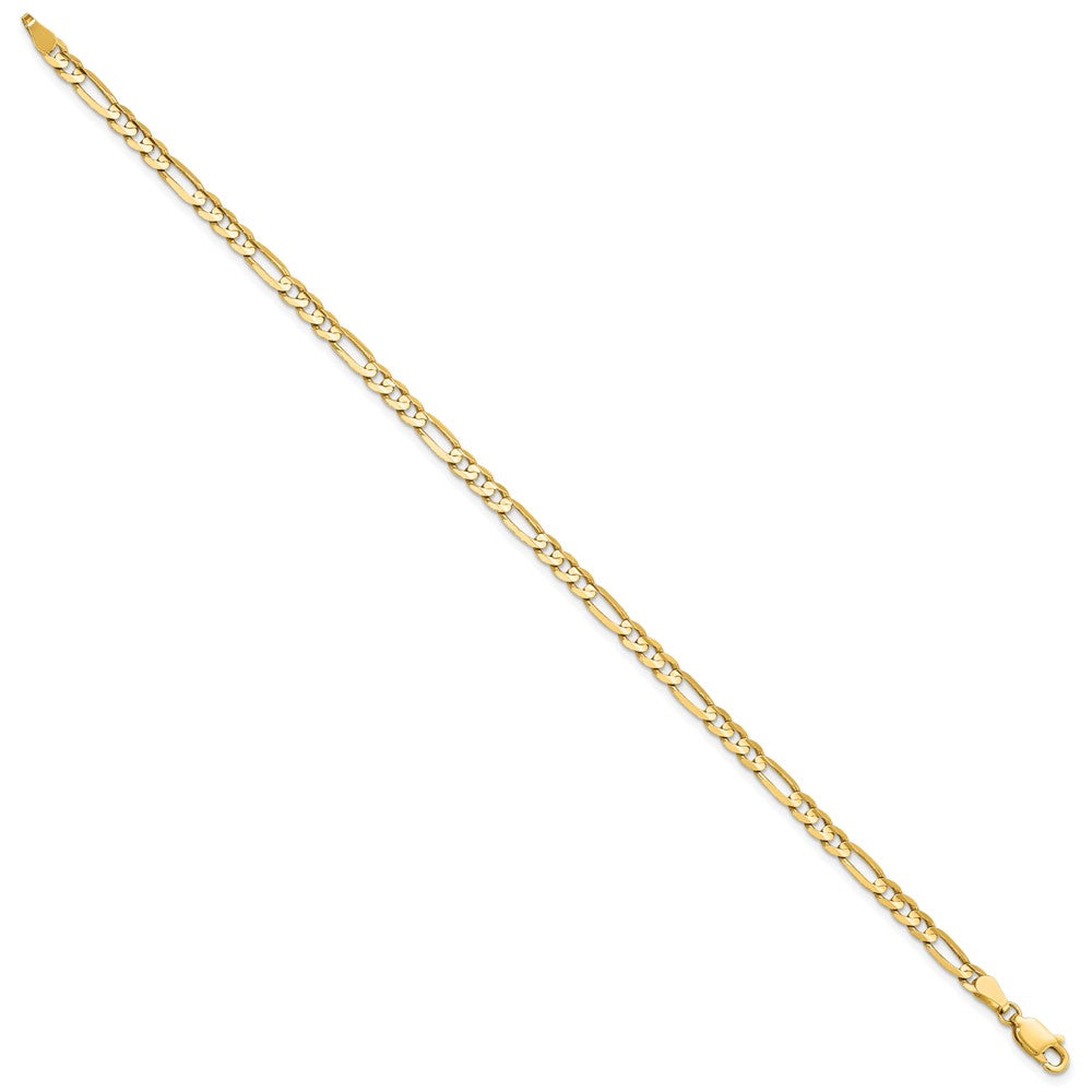 8 Inch 14K Yellow Gold 4mm Flat Figaro Chain Bracelet