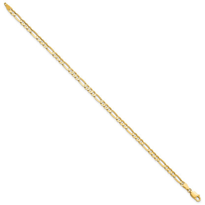 8 Inch 14K Yellow Gold 4mm Flat Figaro Chain Bracelet