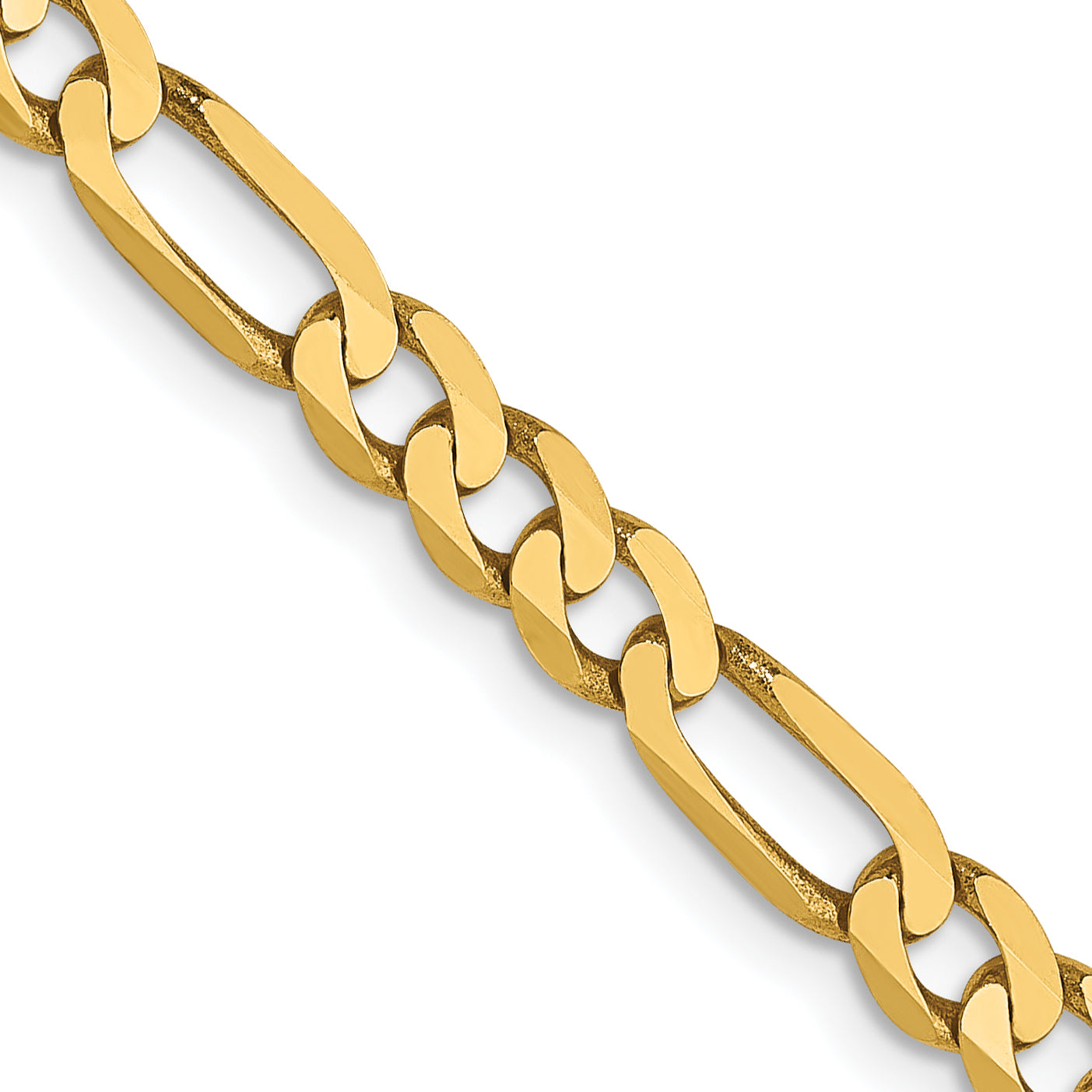 22 Inch 14K 4mm Flat Figaro Chain Necklace