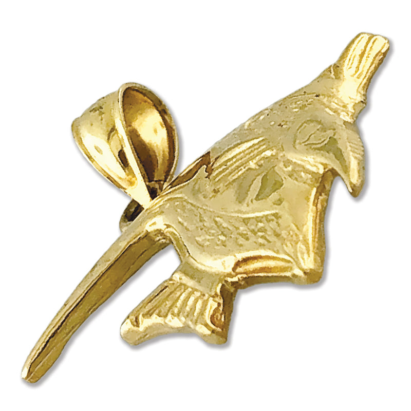 14K Gold Aquatic Angelfish Pendant