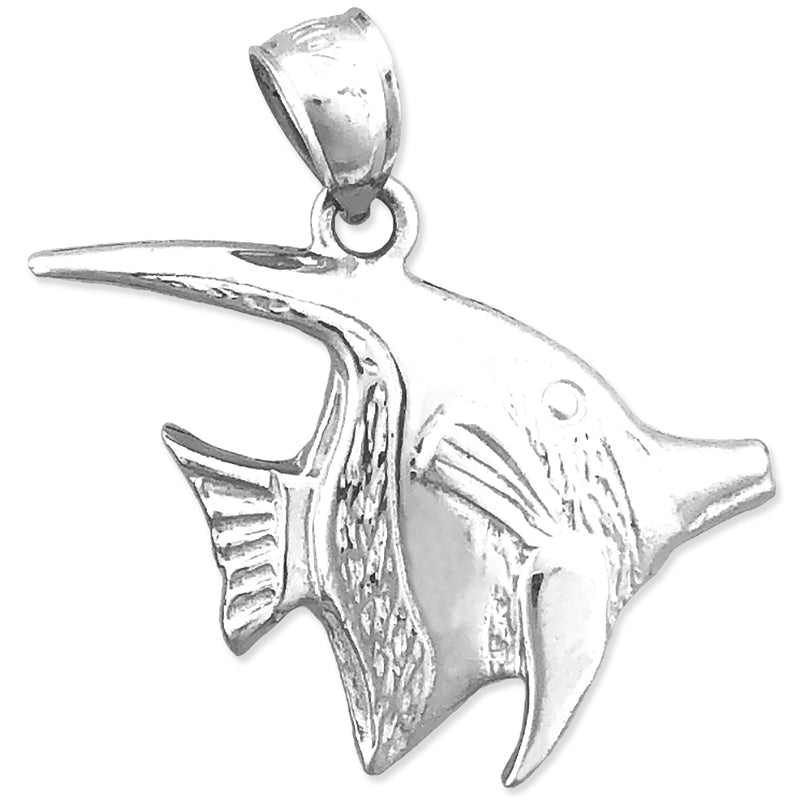 14K Gold Aquatic Angelfish Pendant