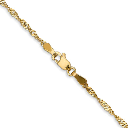 20 Inch 14K 1.6mm Singapore Chain Necklace