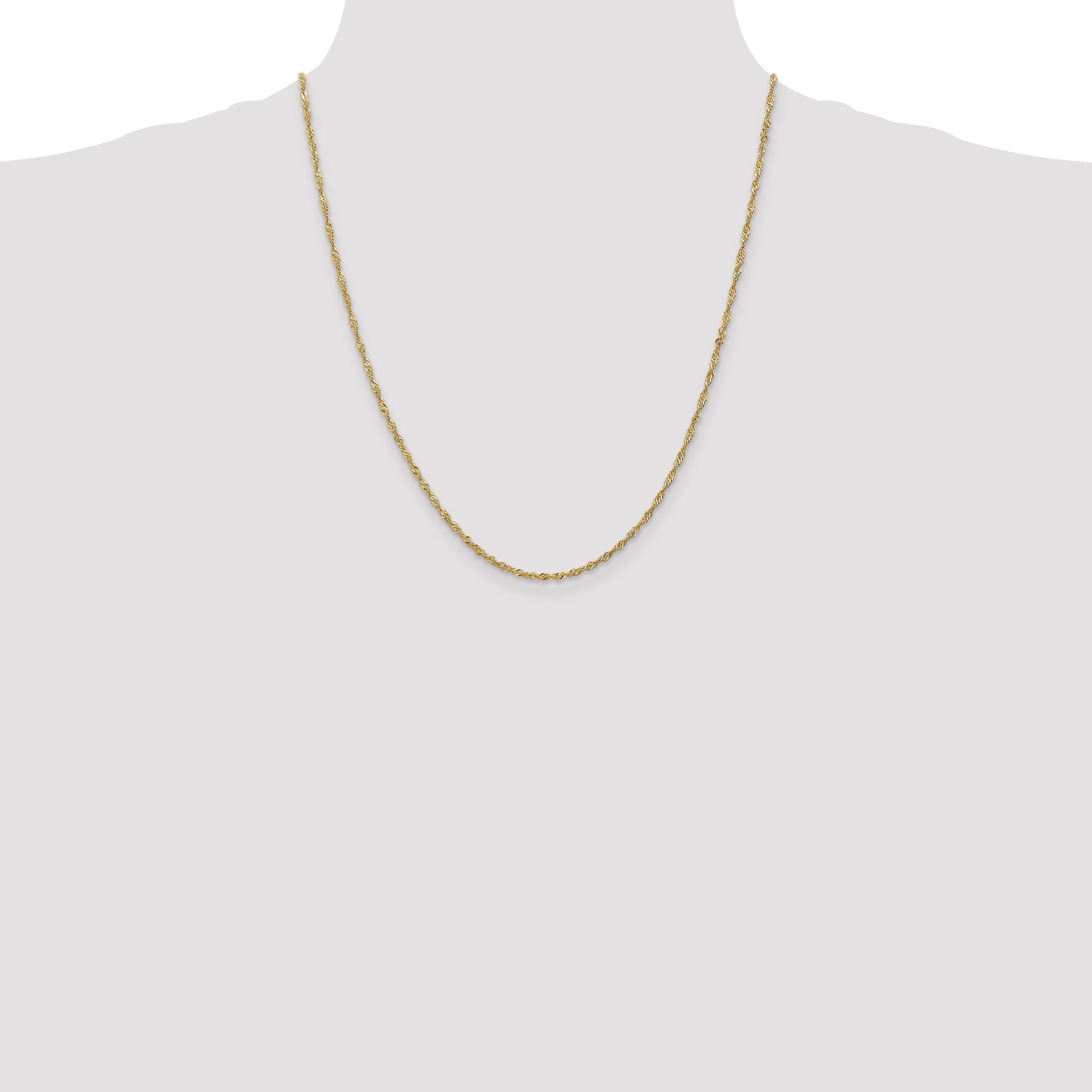 22 Inch 14K 1.6mm Singapore Chain
