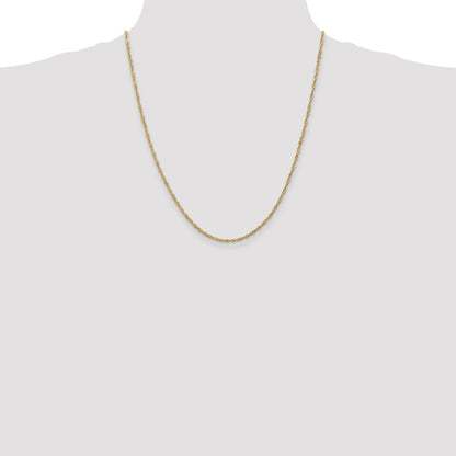 22 Inch 14K 1.6mm Singapore Chain