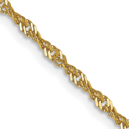 20 Inch 14K 1.6mm Singapore Chain Necklace