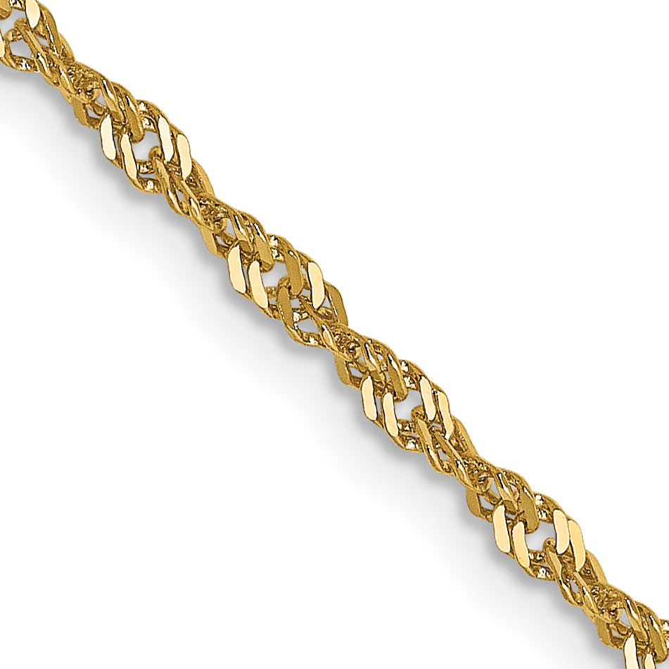 18 Inch 14K 1.6mm Singapore Chain Necklace