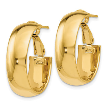 14K Yellow Gold Polished Hoop Earrings