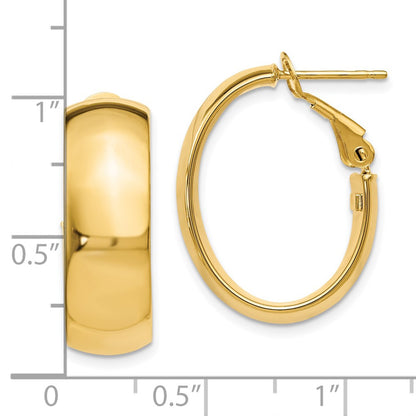 14K Yellow Gold Polished Hoop Earrings