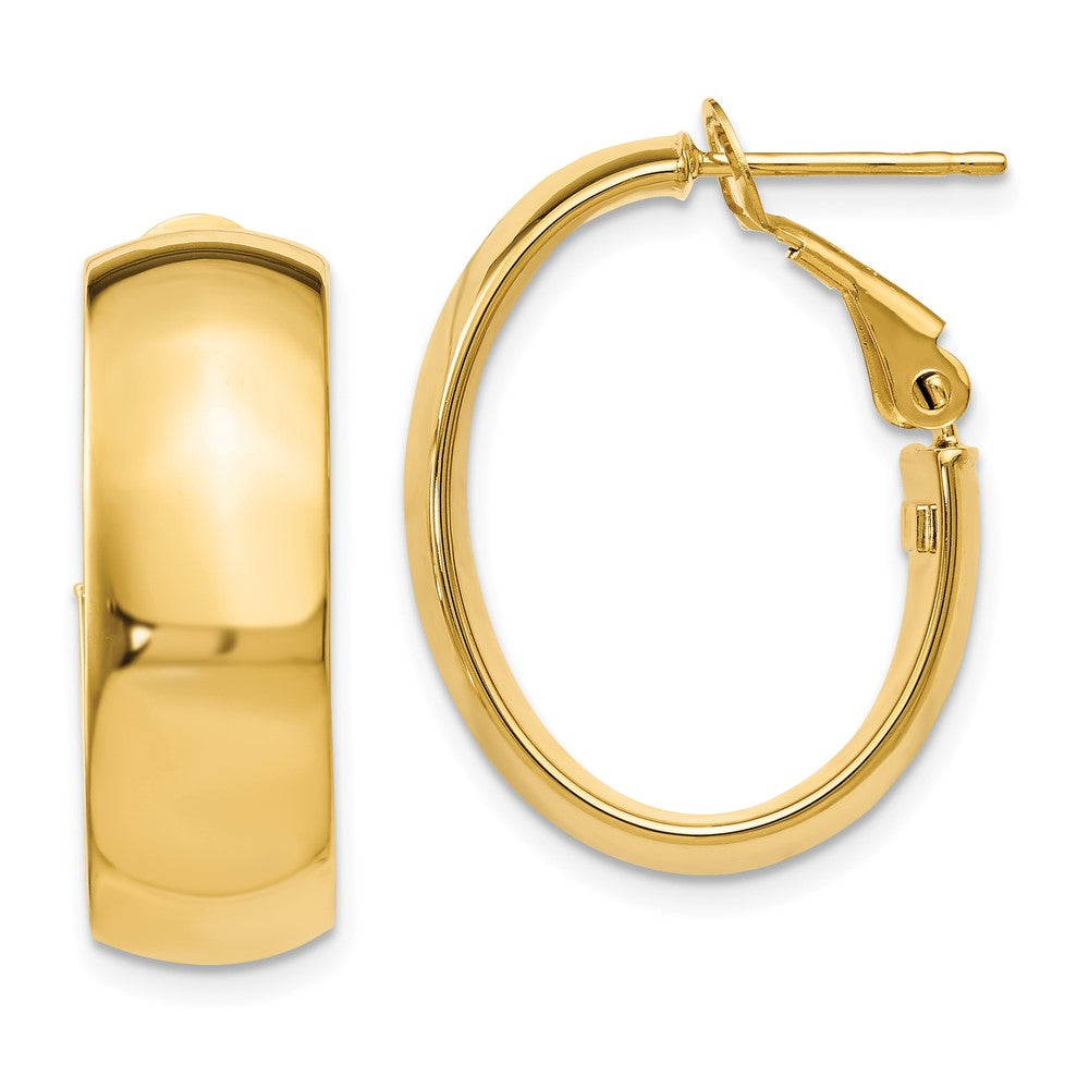 14K Yellow Gold Polished Hoop Earrings