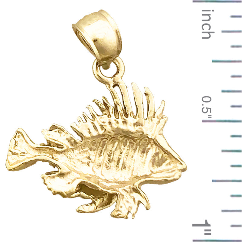 14K Gold Lionfish Charm