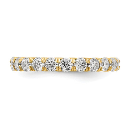 True Origin 14K Yellow Gold 2 carat Lab Grown Diamond VS+ F+ Size 9 Complete Eternity Wedding Band Ring