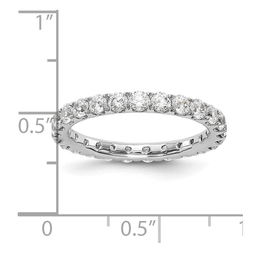 14K White Gold 1 1/2CT U Shared Prong Diamond Eternity Wedding Band Ring