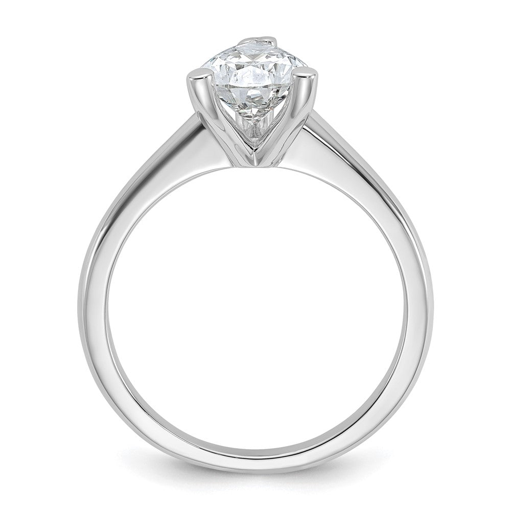 14K White Gold 1 1/2 carat Lab Grown Diamond VS+ F+ Pear Solitaire Complete Engagement Ring