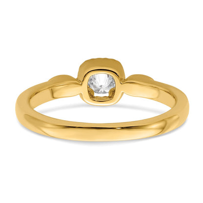 14K Yellow Gold Rope Edge Petite 1/4 carat Round Diamond Complete Promise/Engagement Ring