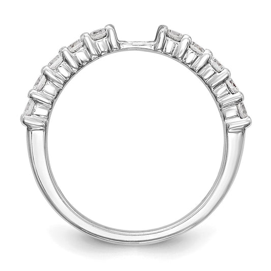 14K White Gold Peg Set 1/2 carat Diamond Semi-mount Engagement Ring