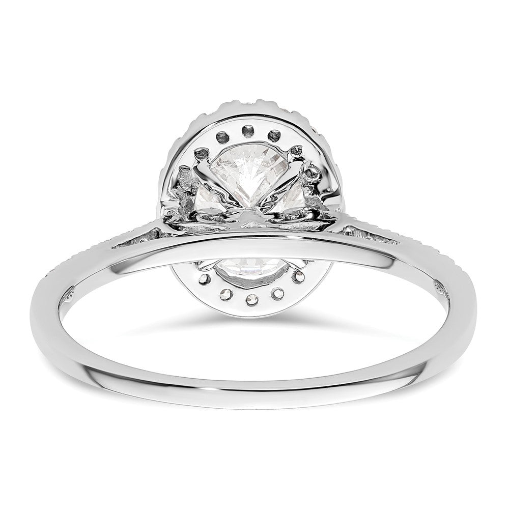 14K White Gold Halo (Holds 1.5 carat (8x6mm) Oval Center) 1/3 carat Diamond Semi-mount Engagement Ring