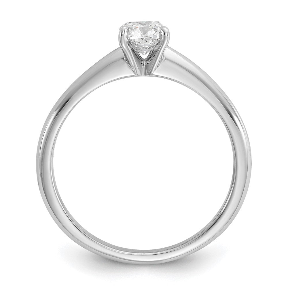 14K White Gold 1/2 carat Certified Lab Grown Diamond VS+ F+ Cushion Complete Solitaire Engagement Ring