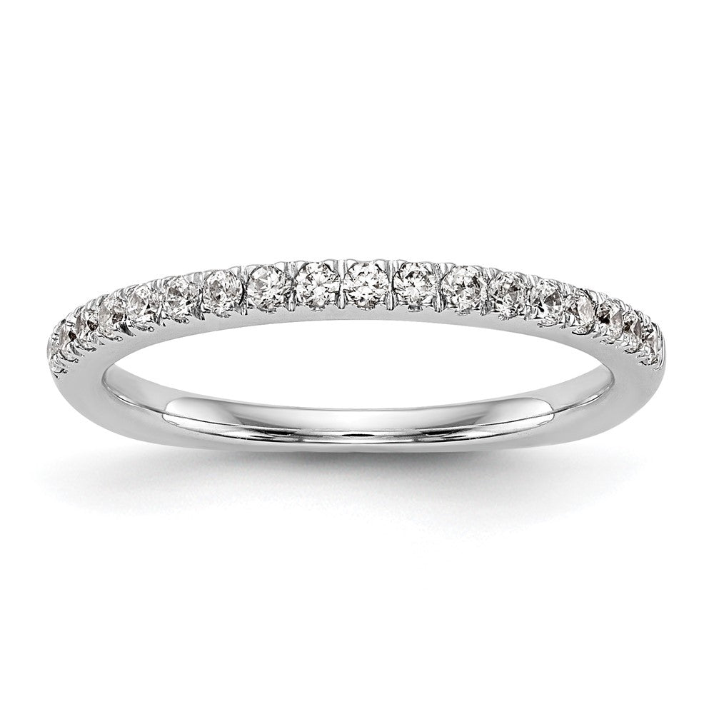 True Origin 14K White Gold 3/8 carat Lab Grown Diamond VS+ F+ Complete Wedding Band Ring