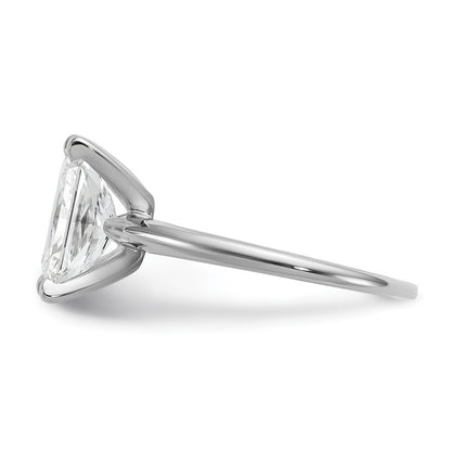 14K White Gold 2 1/2 carat Certified Lab Grown Diamond VS+ F+ Radiant Solitaire Complete Engagement Ring