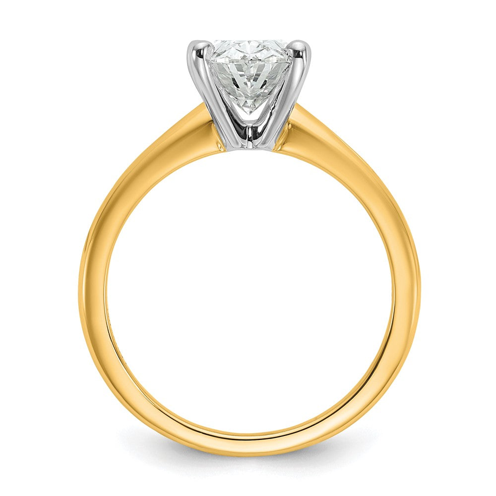 14K Two-Tone Gold 2 carat Lab Grown Diamond VS+ F+ Oval Complete Solitaire Engagement Ring