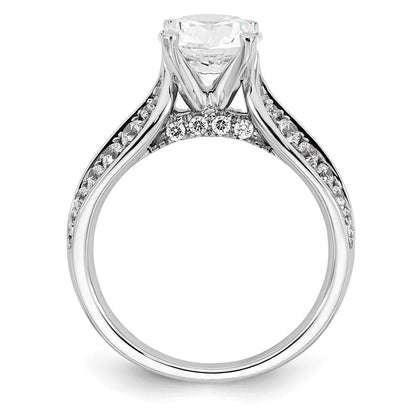 14K White Gold 2 1/8 carat Lab Grown Diamond VS/SI+ G+ Round Certified Complete Engagement Ring