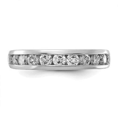 14K White Gold 1 carat Lab Grown Diamond VS+ F+ Complete Channel Set Wedding Band Ring