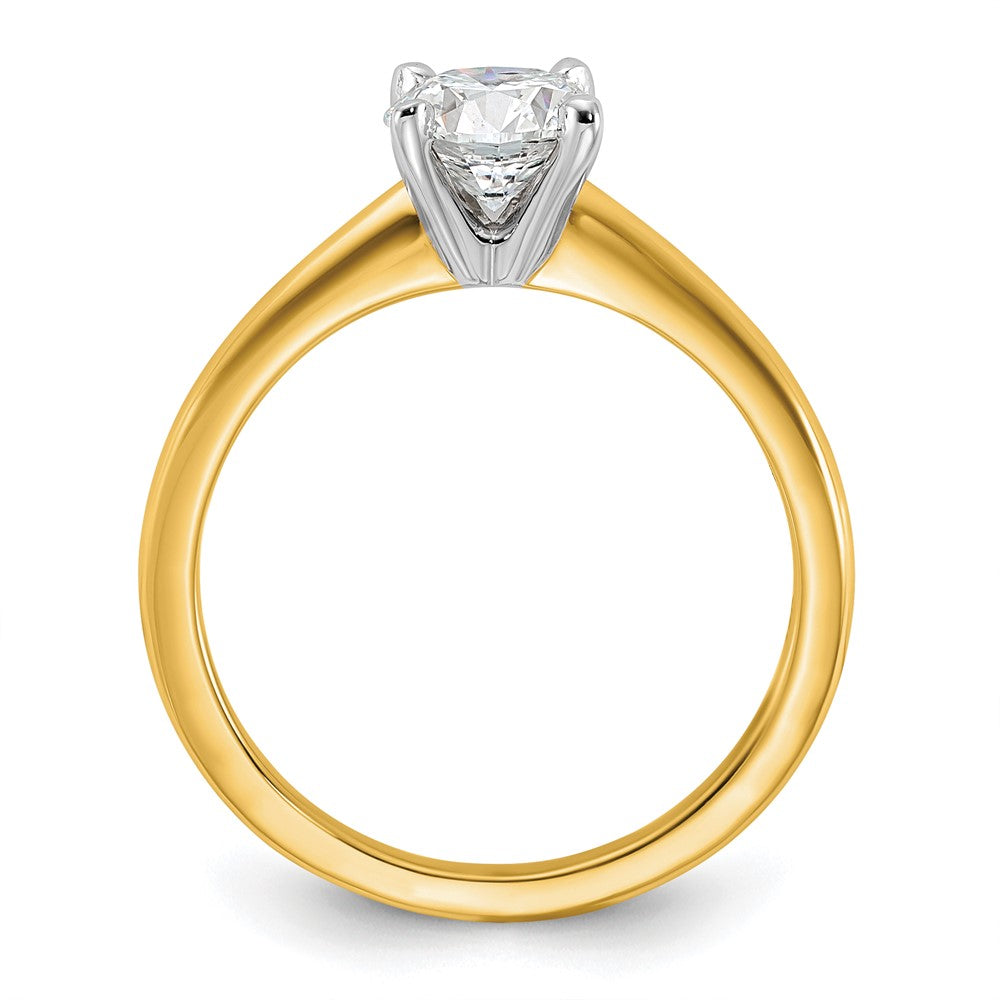 14K Two-Tone Gold 1 carat Certified Lab Grown Diamond VS+ F+ Round Complete Solitaire Engagement Ring