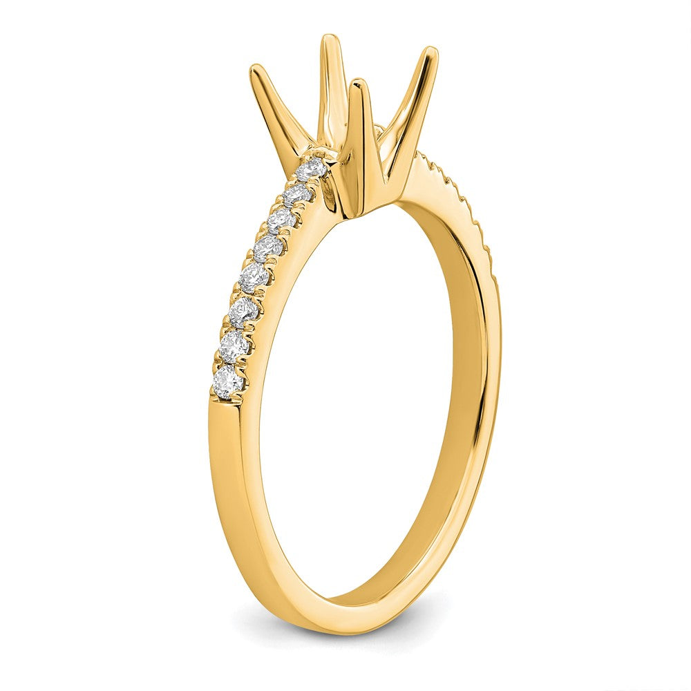 True Origin 14K Yellow Gold 1/6 carat Lab Grown Diamond VS+ F+ Semi-Mount Princess Engagement Ring