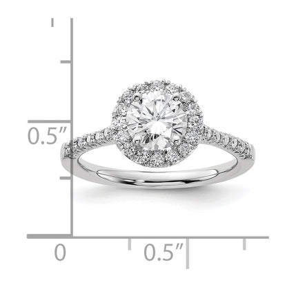 True Origin 14K White Gold 1/3 carat Lab Grown Diamond VS+ F+ Semi-Mount Round Halo Engagement Ring