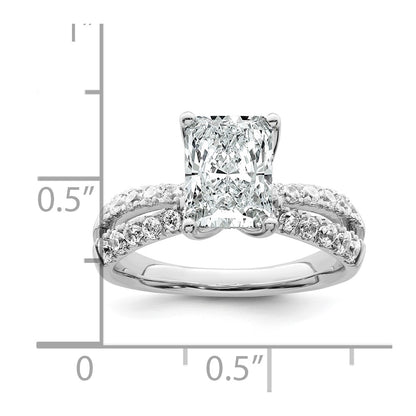 True Origin 14K White Gold 2 5/8 carat Lab Grown Diamond VS+ F+ Complete Radiant Engagement Ring