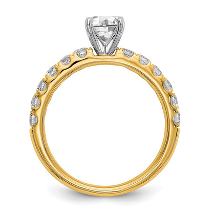 True Origin 14K Yellow Gold 5/8 carat Lab Grown Diamond VS+ F+ Semi-Mount Peg Set Engagement Ring