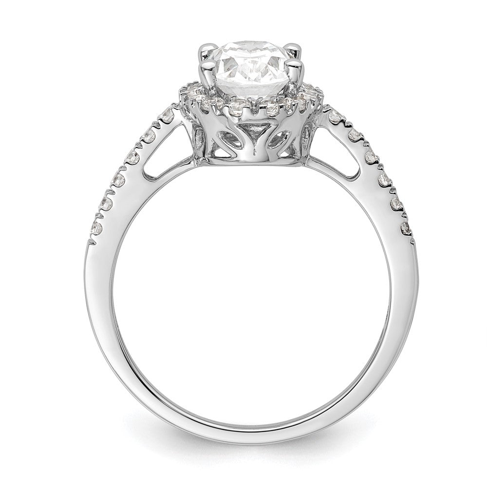14K White Gold Halo Plus (Holds 1.25 carat (8.5x6.0mm) Oval Center) 3/8 carat Diamond Semi-Mount Engagement Ring