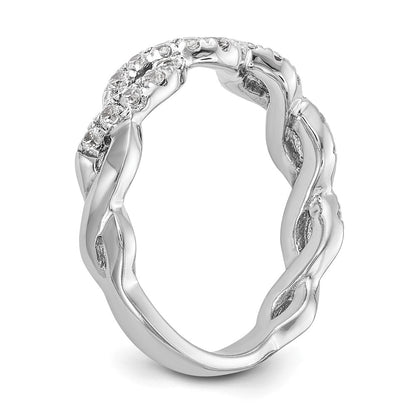 True Origin 14K White Gold 1/2 carat Lab Grown Diamond VS+ F+ Intertwined Complete Wedding Band Ring